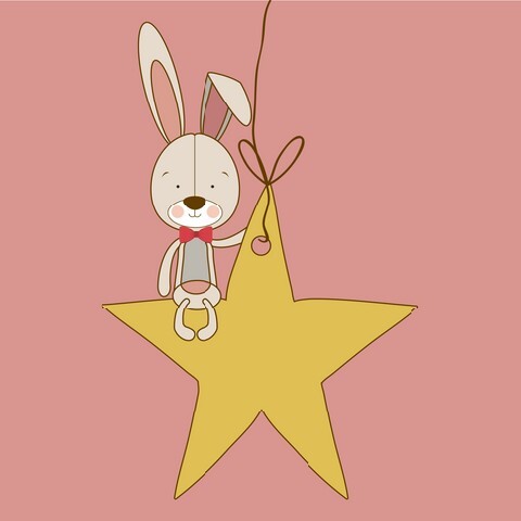 bunny design over pink background vector illustration
